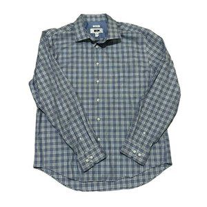 Men's Joseph Abound Button Down Long Sleeve Shirt Size XL No Iron Blue Plaid